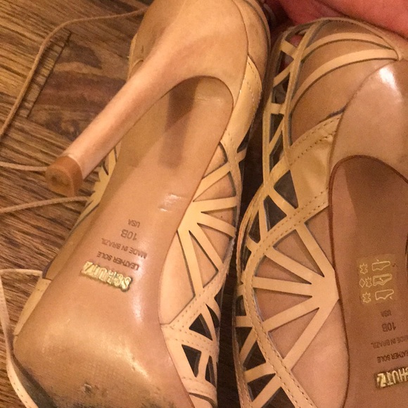 SCHUTZ Nude Lace Up Pumps - Picture 3 of 8